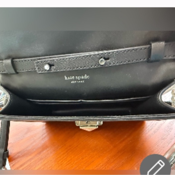 Kate Spade Neve Tinsel Crossbody Bag Black Silver NWOT - Picture 6 of 7